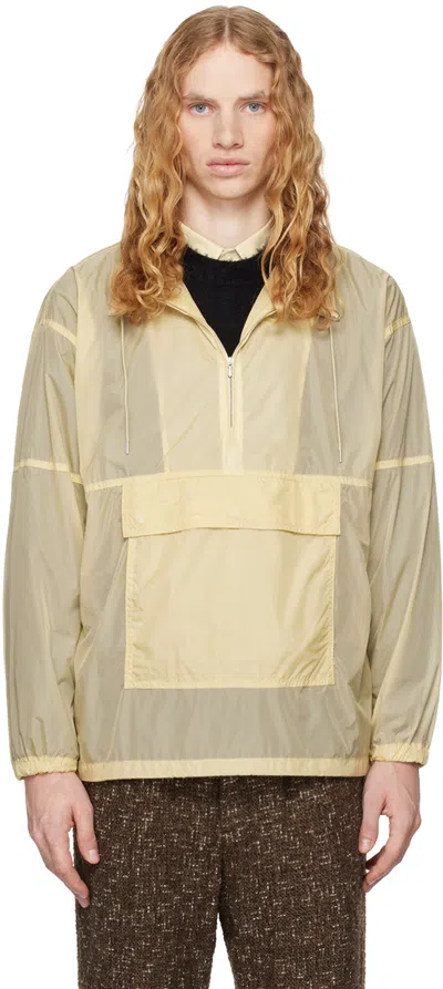 Auralee Beige Washed Super Light Airy Nylon Jacket In Ivory Beige