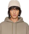 Auralee Beige Wool Soft Cord Knit Beanie In Top Beige