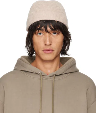 Auralee Beige Wool Soft Cord Knit Beanie In Top Beige