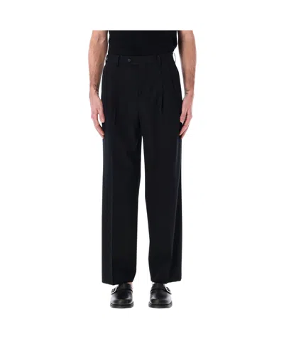 Auralee Belt-loop Casual Trousers In Black