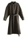 Auralee Belted Coat In Brown