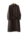 Auralee Belted Coat In Brown