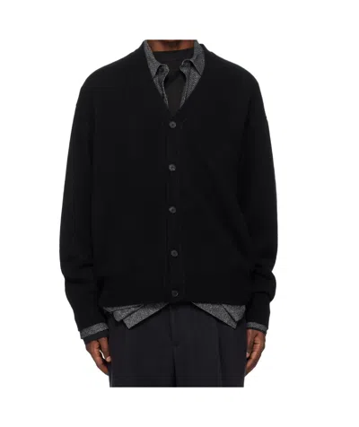 Auralee Black Baby Cashmere Knit Cardigan In Top Black