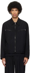 Auralee Black Crinkled Reversible Jacket In Black