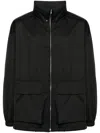 Auralee Concealed-hood Cargo Jacket In Black