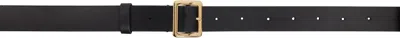 Auralee Black Leather Square Buckle Belt