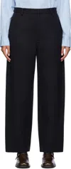 Auralee Black Light Melton Trousers In Top Charcoal
