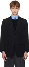 Auralee Black Light Wool Max Gabardine Blazer In Black