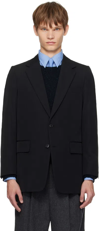 AURALEE BLACK LIGHT WOOL MAX GABARDINE BLAZER