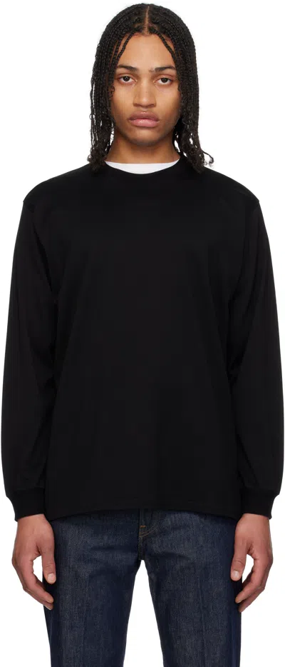 Auralee Black Luster Plaiting L/s T-shirt