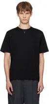 Auralee Crew Neck Cotton T-shirt With Chest Pocket In Black