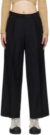 Auralee Black Light Melton Trousers In Black