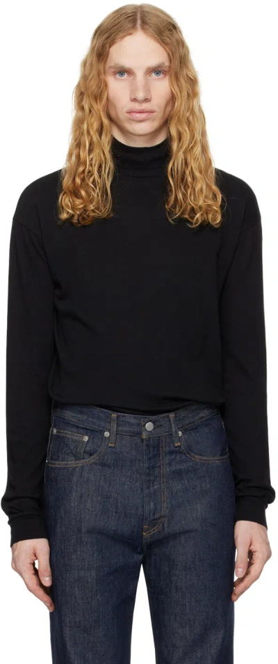 Auralee Black Seamless Turtleneck