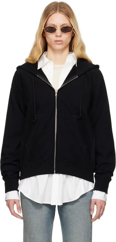 Auralee Black Smooth Soft Bd Sweat Zip Hoodie