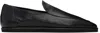 Auralee Black Soft Leather Loafers In Black