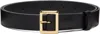 Auralee Black Square Buckle Belt In Black