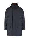 Auralee Black Structured High Collar Jacket In Gray