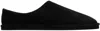 Auralee Black Suede Slippers In Black Suede