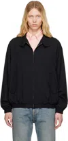 Auralee Black Super Fine Tropical Wool Zip Jacket In Black