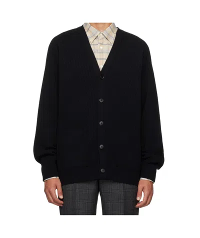 Auralee Black Super Fine Wool Cardigan