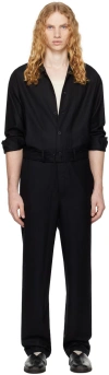 AURALEE BLACK SUPER LIGHT WOOL JUMPSUIT