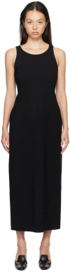 Auralee Black Tense Wool Double Cloth Midi Dress In Black