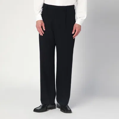 Auralee Black Trousers In Cotton And Wool