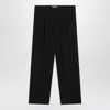 Auralee Black Trousers In Cotton And Wool In Multi