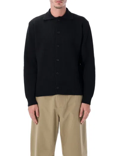 AURALEE MEN BLACK WOOL CARDIGAN, XXL LUXURY SWEATERS & KNITWEAR FOR MEN DARVEYS