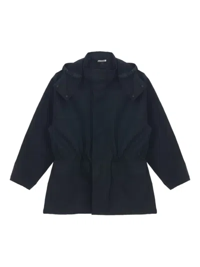 Auralee 华达呢束口下摆连帽夹克 In Blue