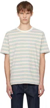 Auralee Striped T-shirt In Blue