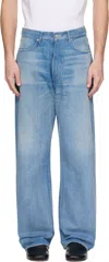 Auralee Light Indigo Jeans With Washed Effect
