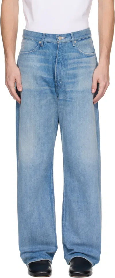 AURALEE BLUE SELVEDGE FADED LIGHT JEANS