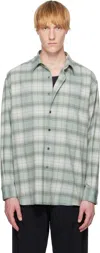 Auralee Blue Super Light Wool Check Shirt