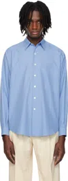 Auralee Blue Washed Finx Twill Big Shirt In Blue