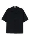 Auralee Navy Button Up Shirt In Blue