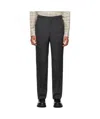 Auralee Bluefaced Wool Check Trousers In Black