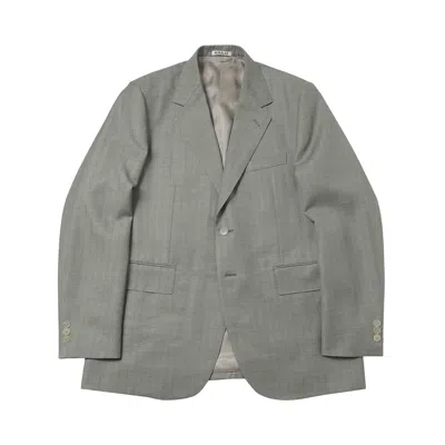 Pre-owned Auralee Bluefaced Wool Jacket 'khaki Grey Stripe' | Tan | Men's Size 5 In Brown