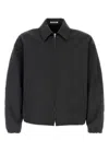Auralee Wool Jacket Elastic Cuffs Point Collar In Black