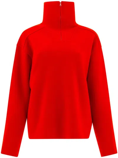 Auralee Bright Red Wool Milano Sweater