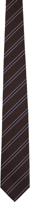 Auralee Striped Silk Tie In Multi