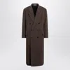 Auralee Brown Double-breasted Wool Coat Men In Brown