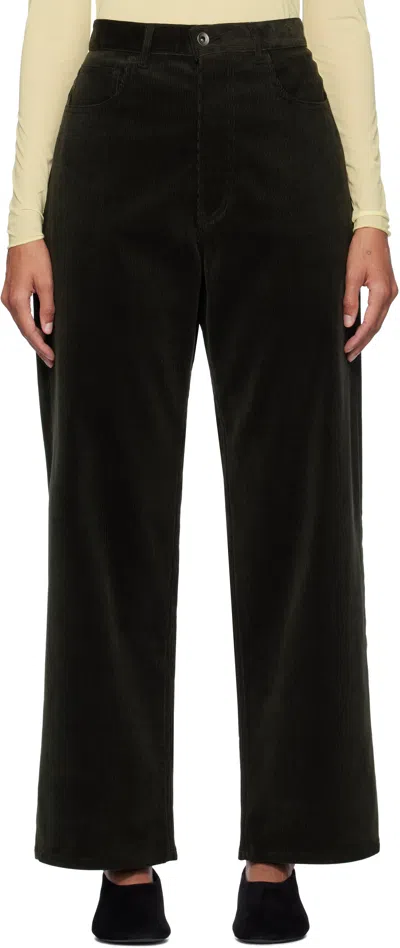 Auralee Brown Finx Corduroy Trousers In Dark Brown
