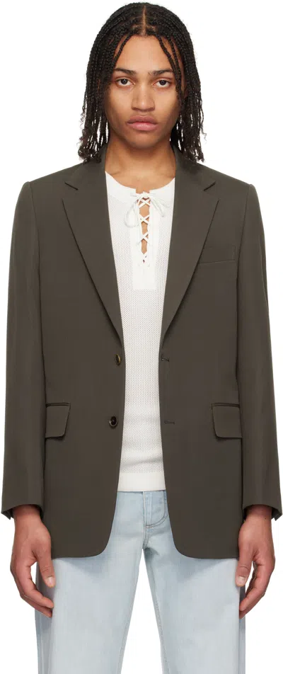 Auralee Brown Light Wool Max Gabardine Blazer In Dark Brown