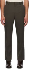 Auralee Brown Light Wool Max Gabardine Two-tuck Trousers In Dark Brown