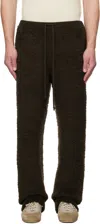 Auralee Brown Merino Wool Boa Knit Sweatpants In Black