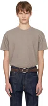 Auralee Brown Seamless Crew Neck T-shirt In Gray