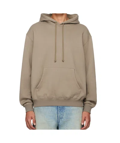 Auralee Brown Smooth Soft Sweat Hoodie In Olive Brown