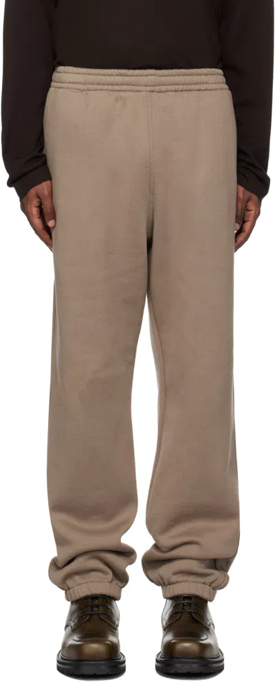 Auralee Brown Smooth Soft Sweatpants In Olive Brown