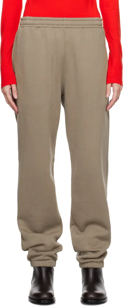 Auralee Brown Smooth Soft Sweatpants In Olive Brown